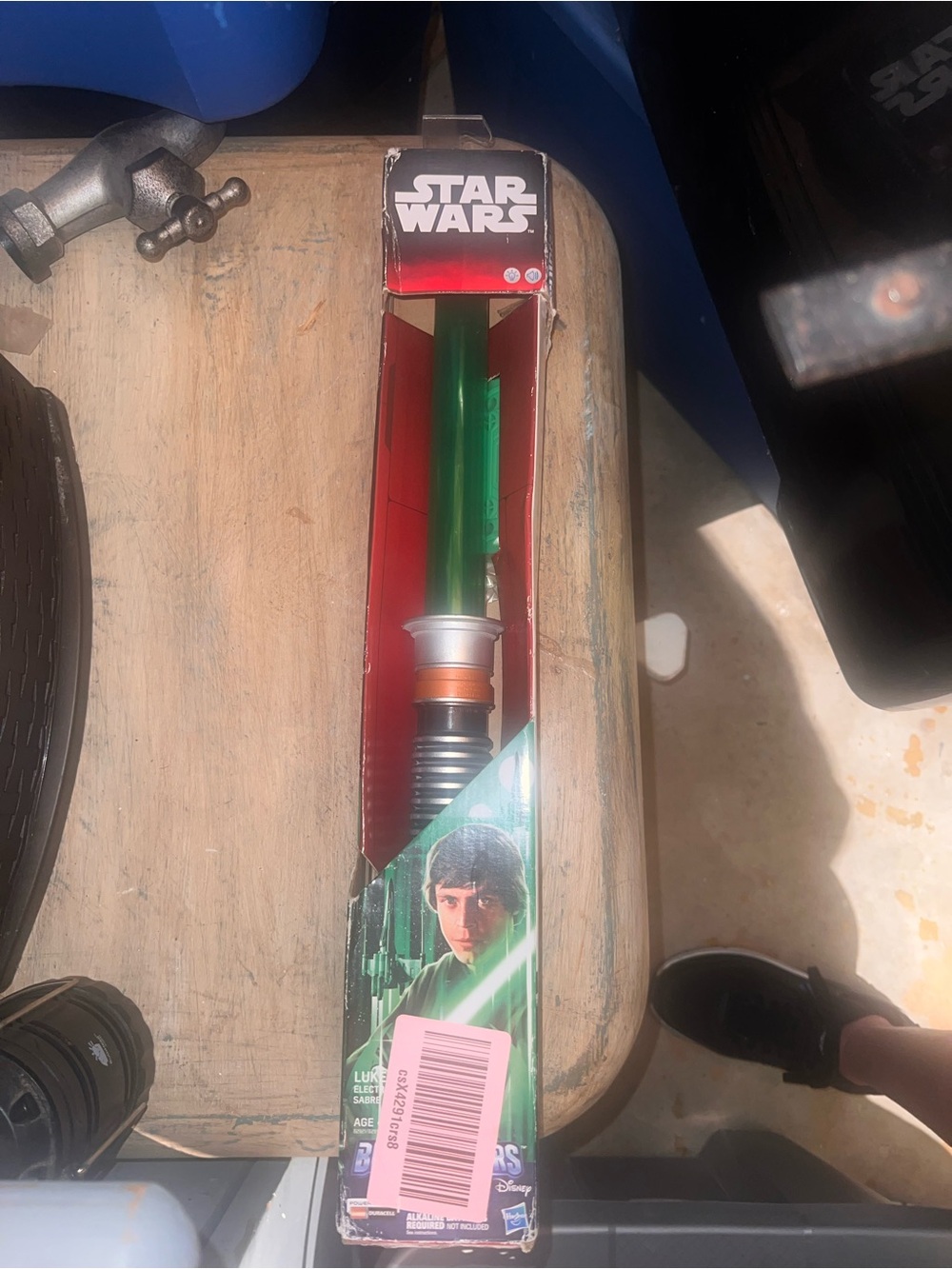Star Wars Green Lightsaber Toy with Silver and Black Hilt